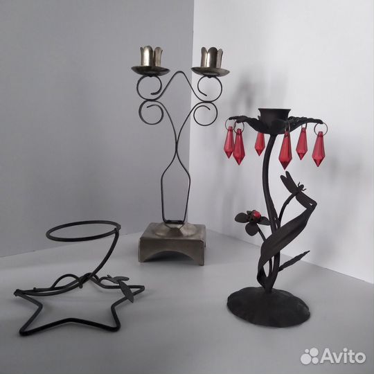 Подсвечники винтажные металлические