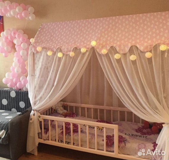 Кровать домик с балдахином