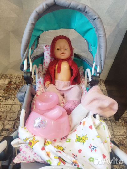Пупс с коляской