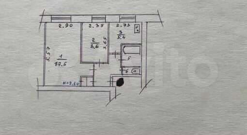 2-к. квартира, 41 м², 2/2 эт.
