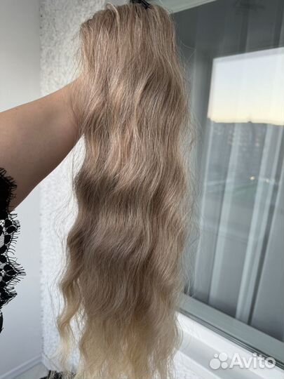 Шиньон хвост из термоволокна не на резинке 70 см