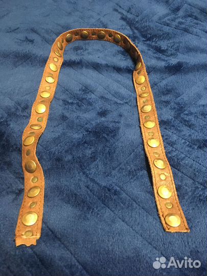 Очелье кожаная лента с медными заклепками