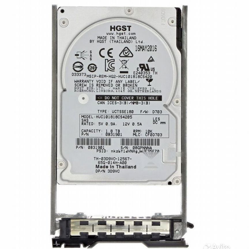 [03D9VC] Жесткий Диск Dell 1.8-Tb 3d9vc Sas 2.5