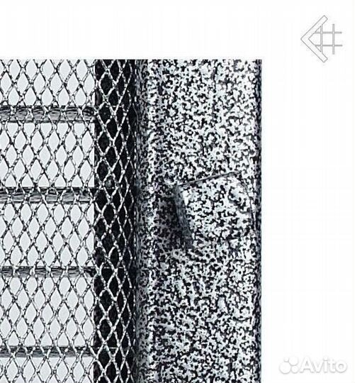 Вентиляционная решетка Kratki 17х17 черная/хром пористая с жалюзи 17CSX