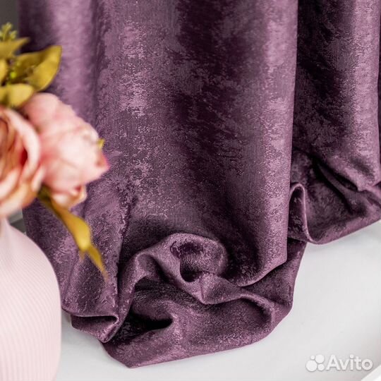 Шторы мрамор Зарина фиолет готовые и на заказ