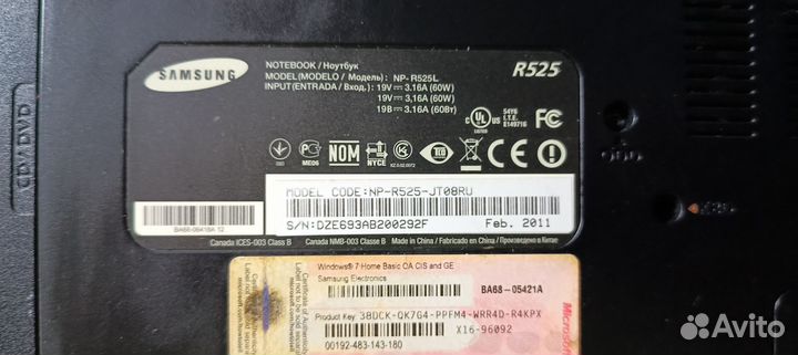 Ноутбук Samsung R525 на запчасти