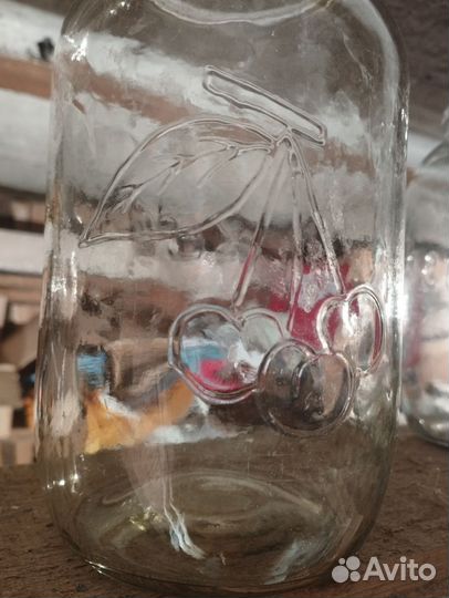 Банка стеклянная 1,5л с рисунком