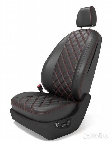 Чехлы из экокожи 3D Ромб - Nissan Almera Classic