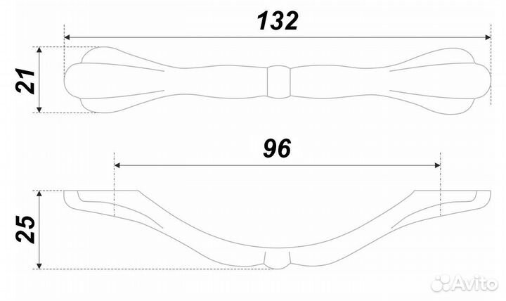 Ручка-скоба 96 мм хром полиров RS441CP.3/96 Боярд