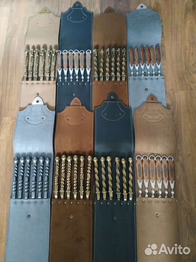 Наборы шампуров в чехлах из замши/эко-кожи