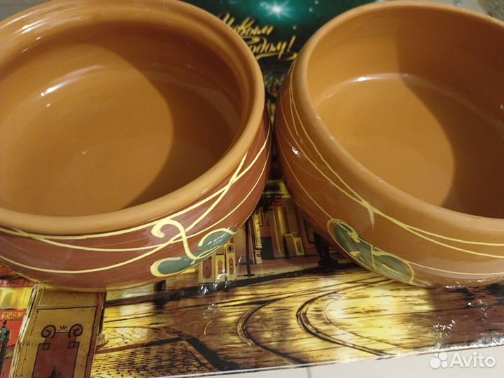 Керамические миски- горшки.Новые.4 штуки