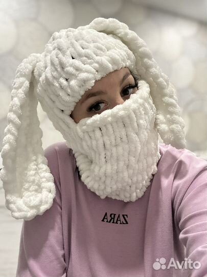 Балаклава из плюшевой пряжи
