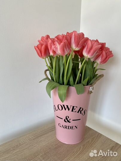 Цветные металлические вазоны-кашпо для цветов