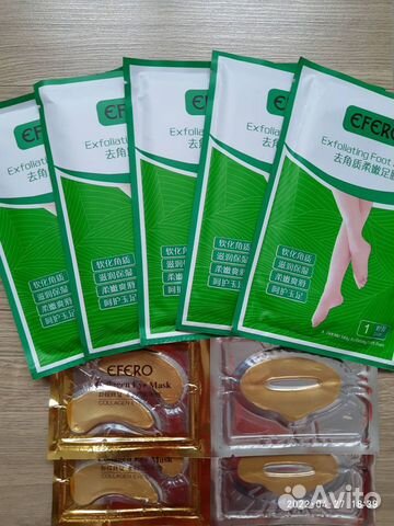 Пилинг носочки Efero 5 пар и патчи в подарок