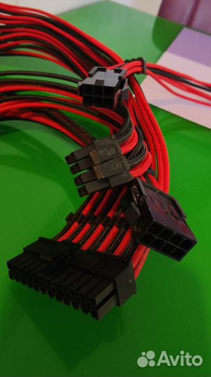 Комплект удлинителей в оплетке для моддинга пк