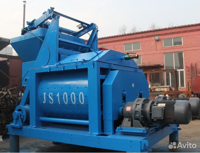 Двухвальный бетоносмеситель со скипом JS-1000