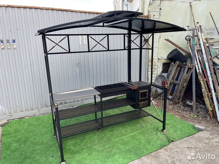 Мангал 4 мм с крышей № 0268/468