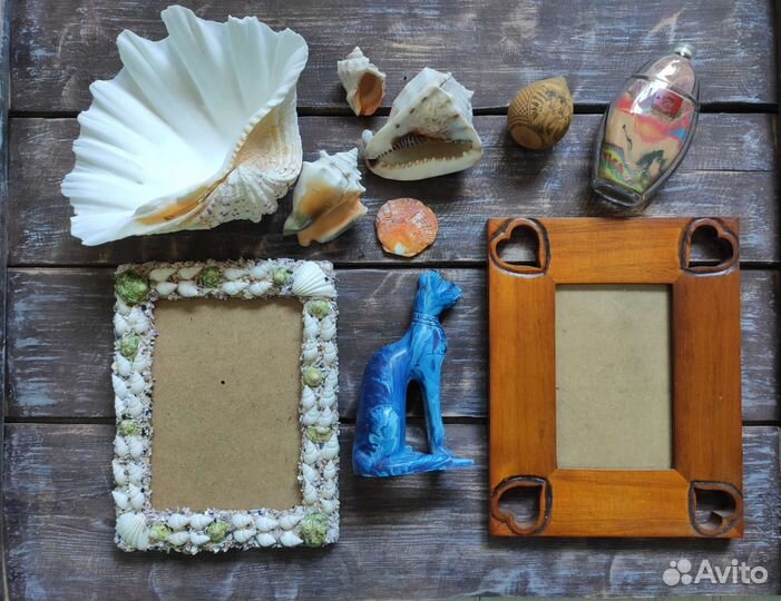 Handmade фоторамки, статуэтки, ракушки д/интерьера