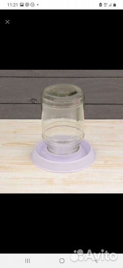 Поилка для птиц (цыплят) под стеклянную банку