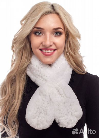 Шарф с розами вязаный кролик № п074