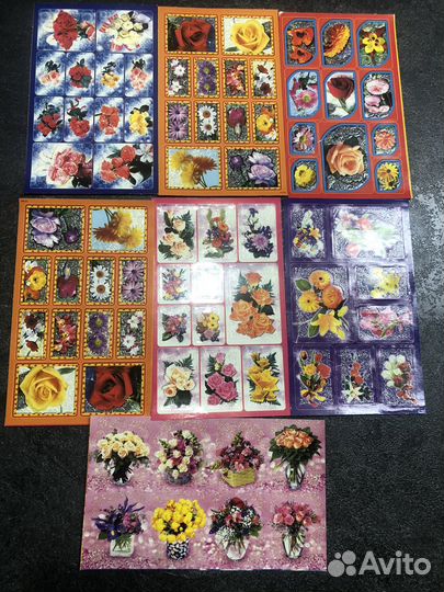 Наклейки цветы пасха насекомые фрукты