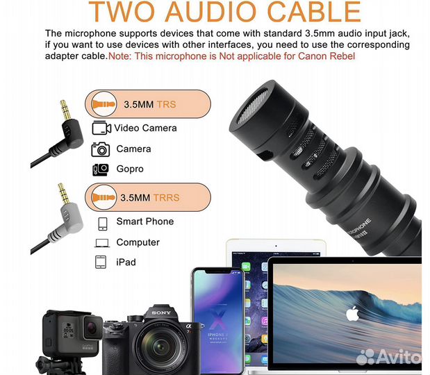 Компактный видео микрофон Comica CVM-vm10ii