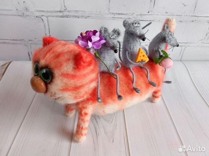 Кот+мышки дружба. Коллекция интерьерных игрушек