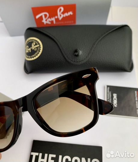 Очки ray ban wayfarer 50 коричневые