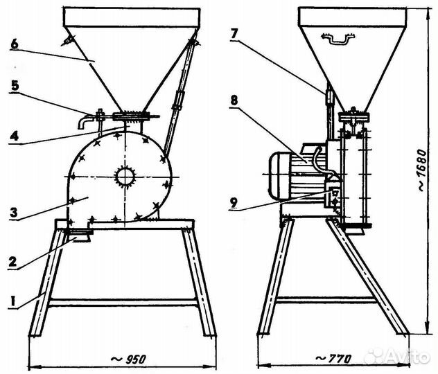 Крупорушка зернодробилка