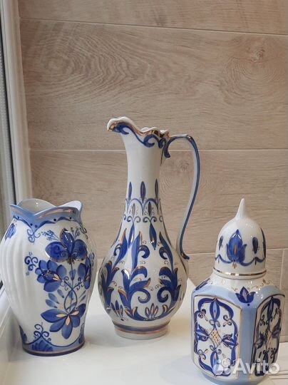 Кисловодский фарфор. Ваза. Кувшин. Чайница