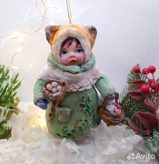 Ватные елочные игрушки