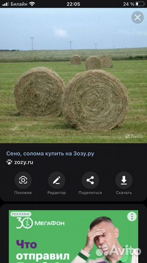 Продам сено в рулонах от 250 до 350кг