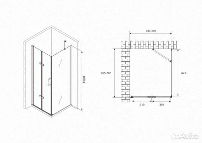 Душевой уголок Abber Zart AG08070P-S71 70x70