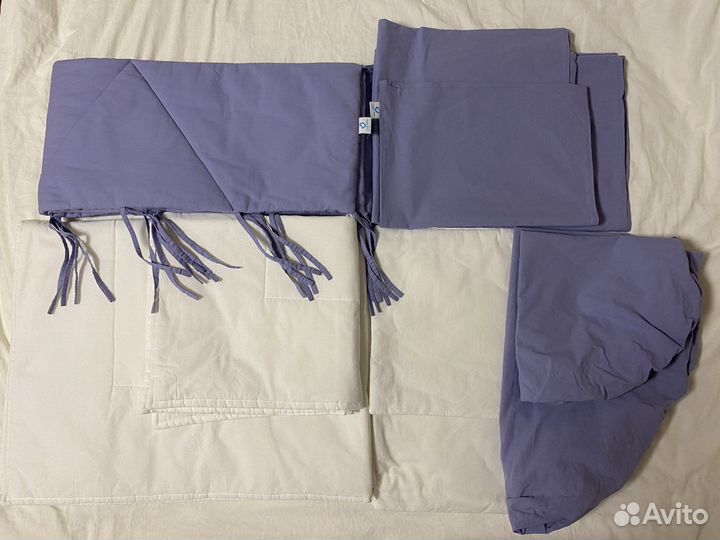 Бортики, белье для круглой и овальной кроватки