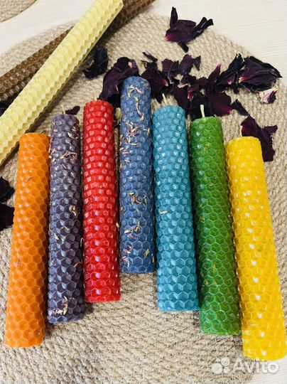 Свечи из вощины с травами и маслами