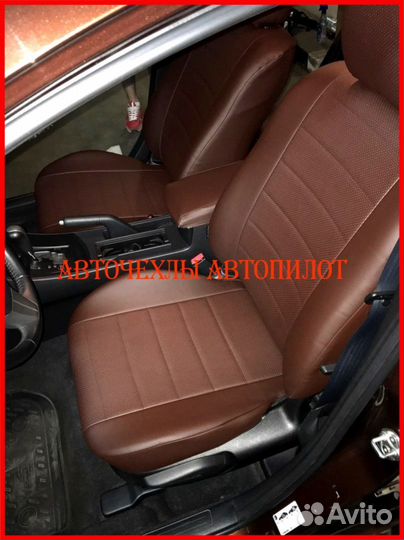 Чехлы Автопилот Mazda 3 bk bl из экокожи коричневы