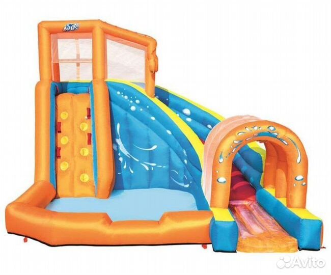 Детский надувной бассейн с горкой