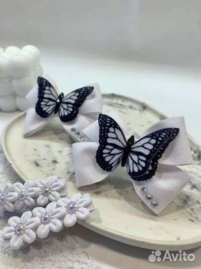 Бантик и заколочки ручной работы