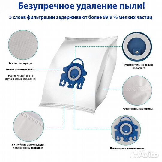 Мешки для пылесоса Miele 3D. 5шт