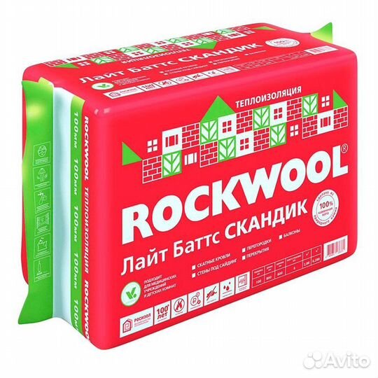 Утеплитель rockwool лайт баттс скандик 100