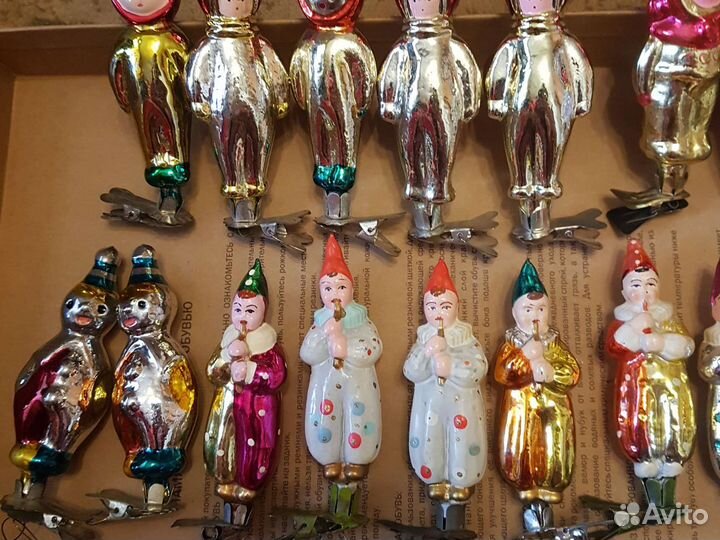 Елочные игрушки СССР клоуны,космонавты