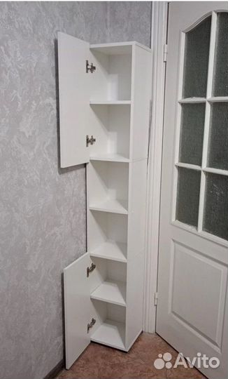 Шкаф пенал напольный с 2 дверцами 3 секции белый