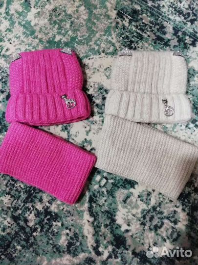 Зимние шапки со снудом для девочек