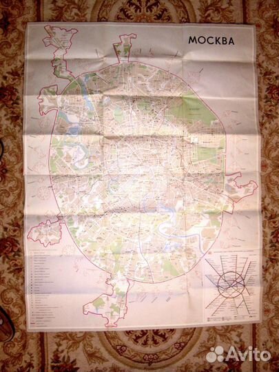 Карта схема города Москва. гугк 1986 г