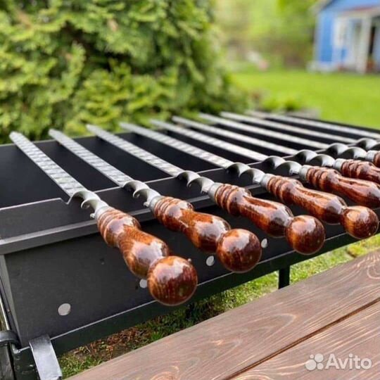 Шампур с деревянными ручками