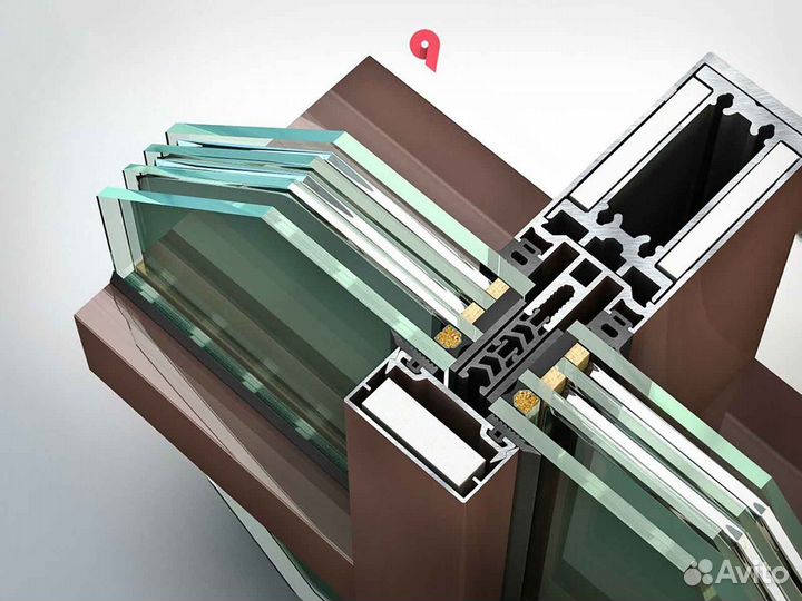 Ремонт окон, стеклопакет триплекс RAL9345