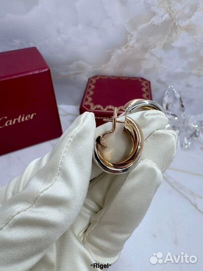Серьги Cartier trinity