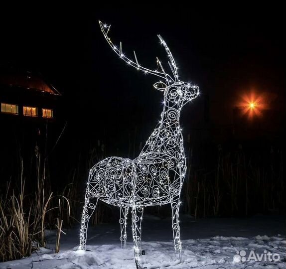 Новогодний олень светящиеся фигуры консоли