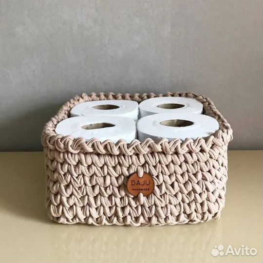 Корзина из трикотажной пряжи