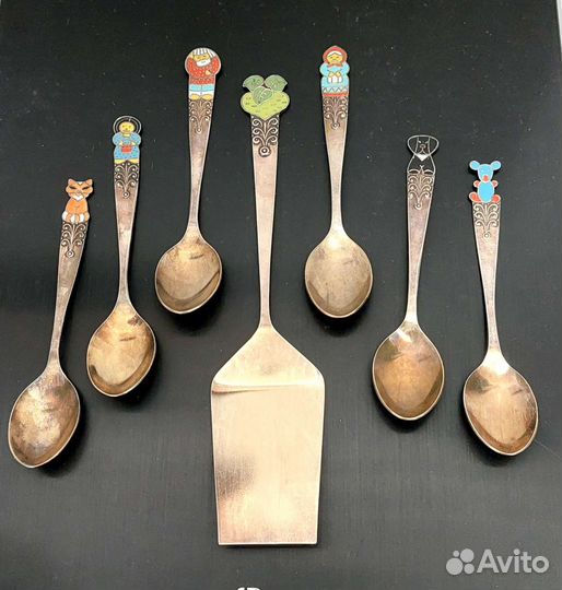 Набор чайный мельхиор репка